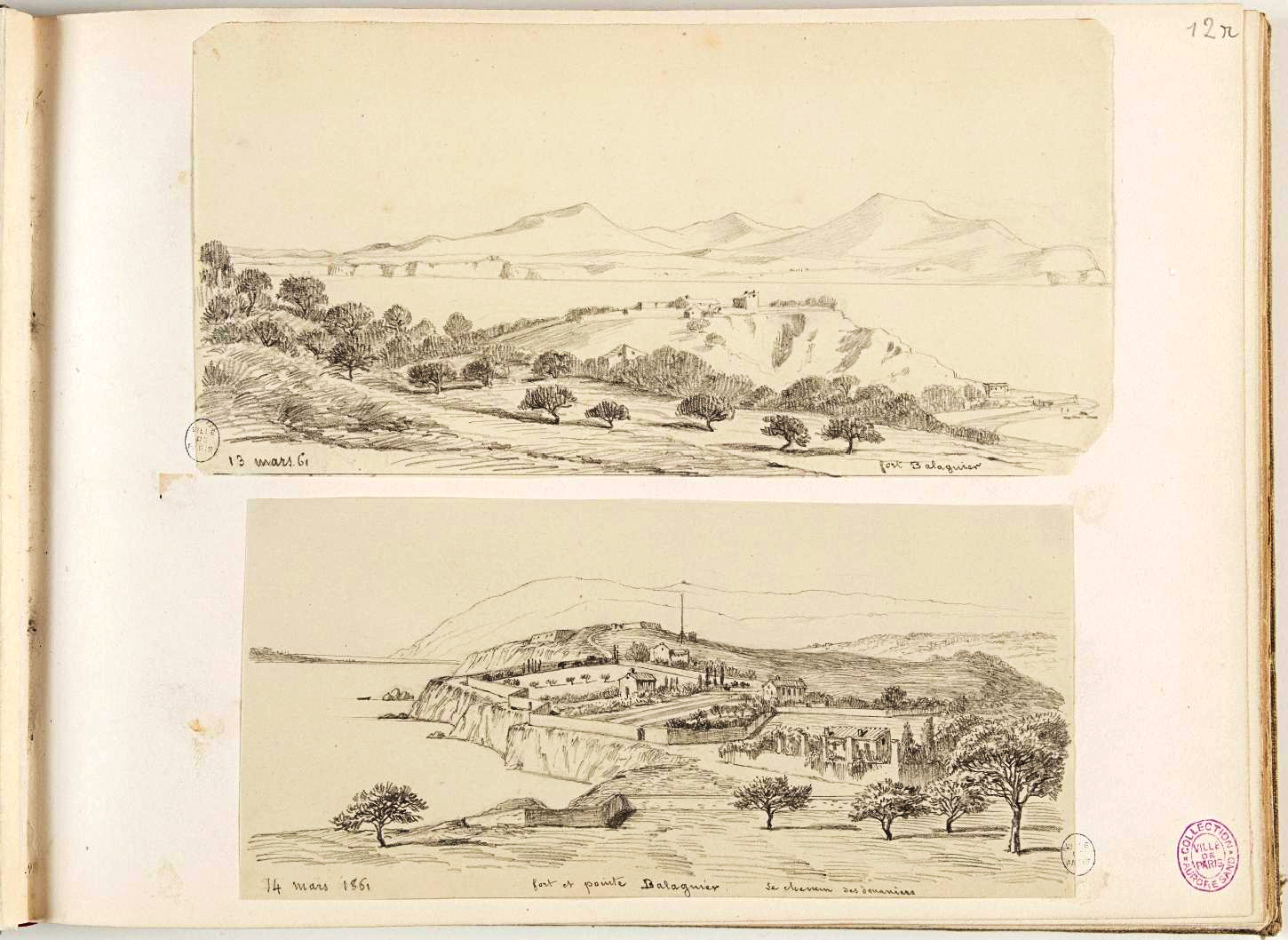 113 13 mars Fort Balaguier 14 mars chemin Douanier 2 dessins