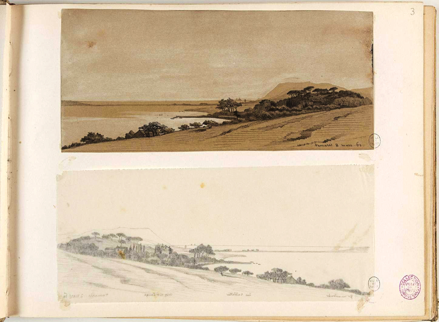 83 2 mars Sablettes et Saint Mandrier 2 dessins voir Curzon